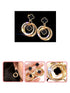 Fashion Simple Style Round Star Rhinestone Earrings (E1131)