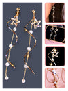 A Dozen of Glamorous Style Long Wavy Tassels Dangle Earrings (E1242)