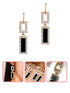 A Dozen Of Designed Rhinestone Rectangle Shape Earrings (E231)