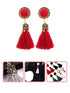 A Dozen of Statement Layered Fringe Drop Dangle Bohemian Tassel Earrings (E6092)