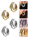 Multi Gold / Silver Circle Dangle Earrings (E759)