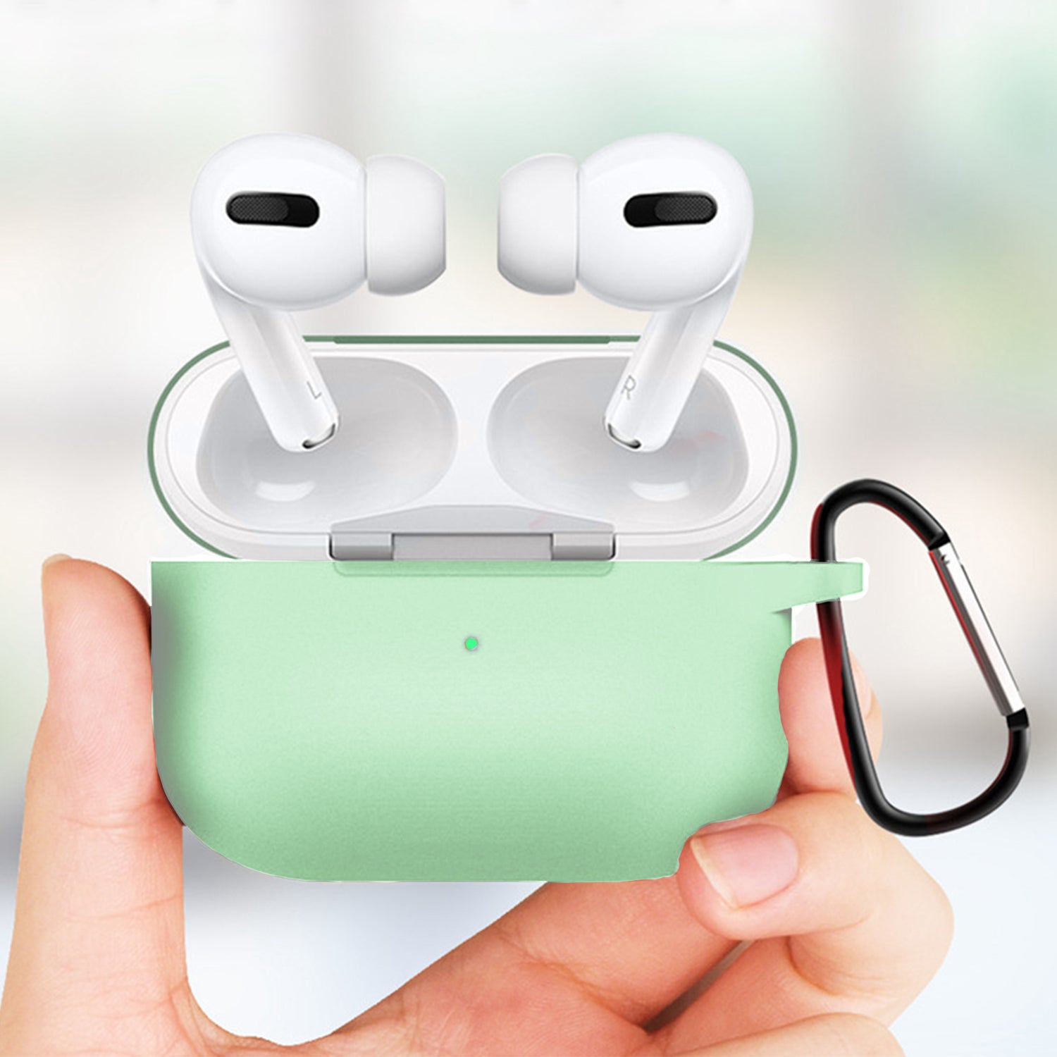 AirPods Pro Case Cover with Carabiner Silicone Compatible with Apple AirPods Pro 2019