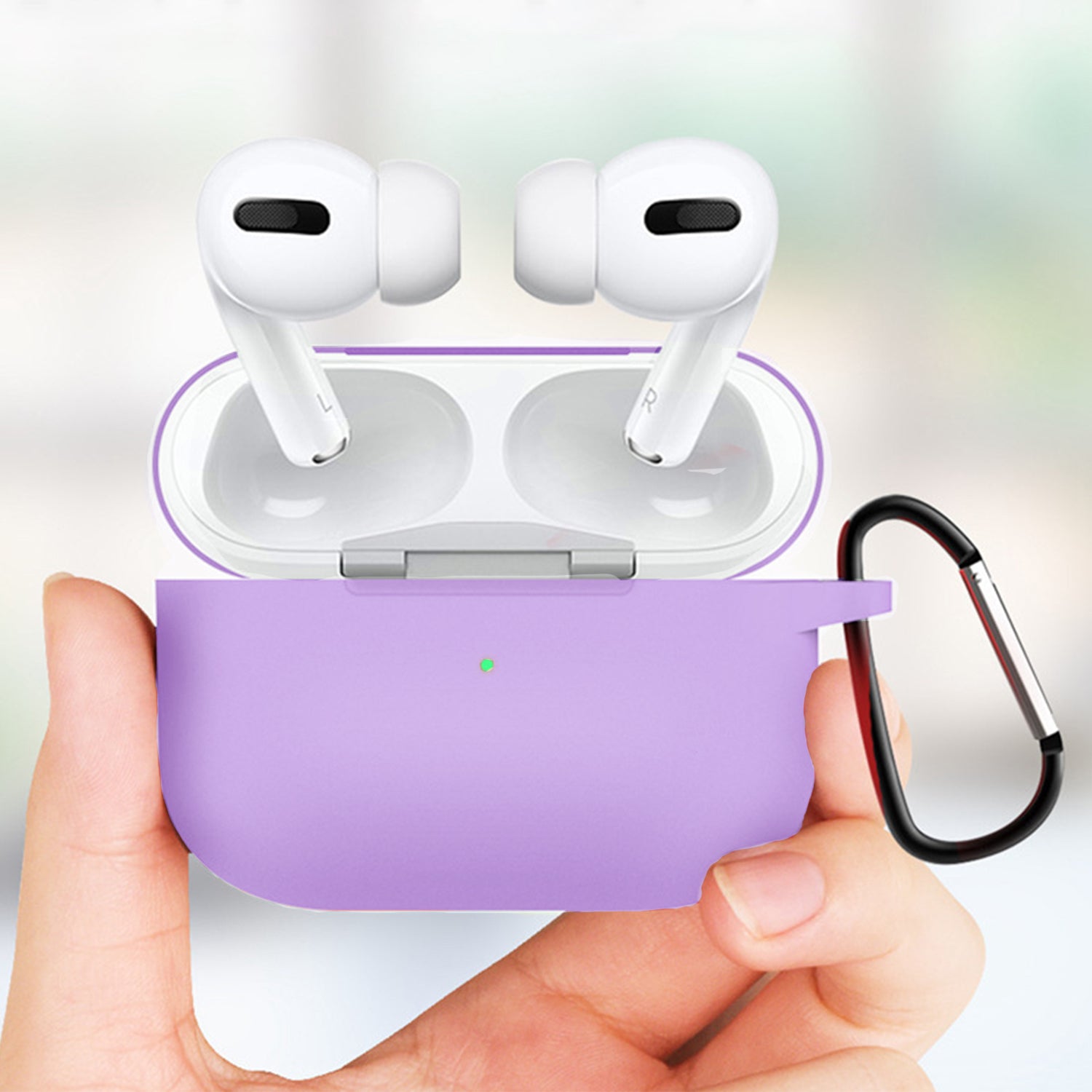 AirPods Pro Case Cover with Carabiner Silicone Compatible with Apple AirPods Pro 2019