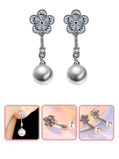 A Dozen of Luxury Faux Pearl & Flower Style Dangle Earrings (G35)