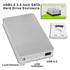 USB 3.0 2.5 Inch SATA Hard Drive Enclosure - Silver