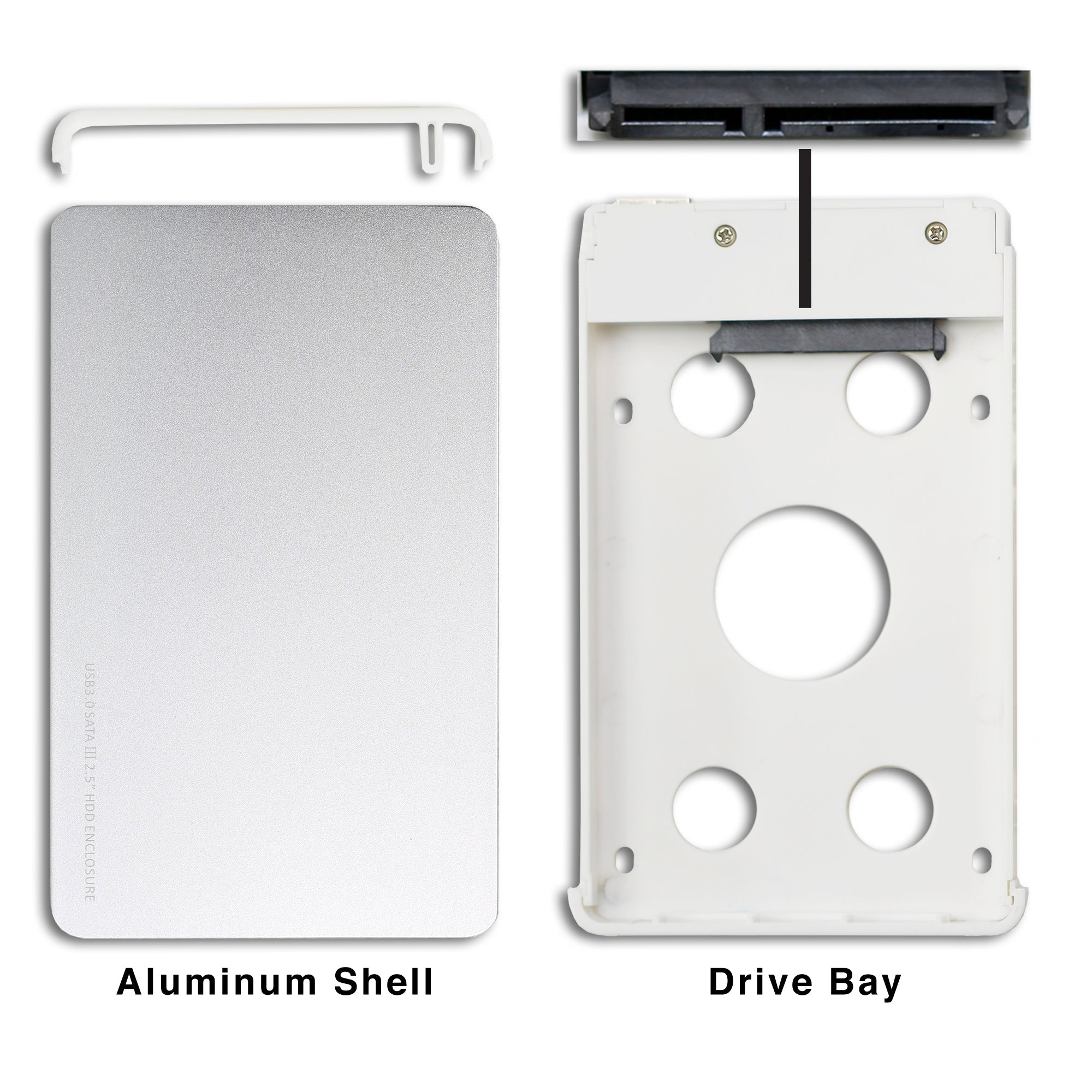 USB 3.0 2.5 Inch SATA Hard Drive Enclosure - Silver