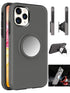 Hybrid Rubber Case with Coiled Circle Magnetic Kickstand GPS Holder for iPhone 11 Pro Max