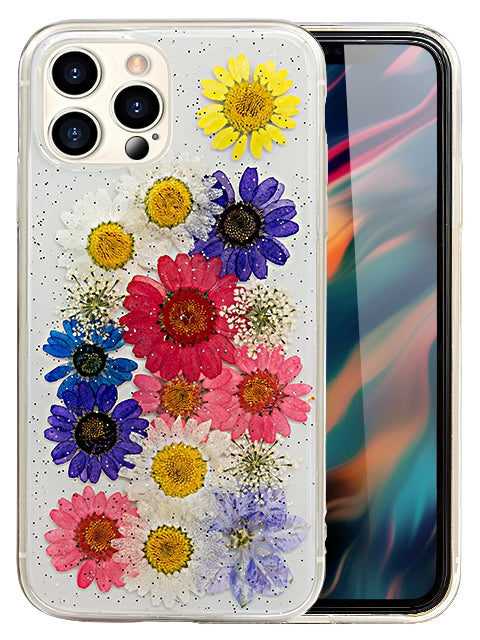 Soft Plastic Fashion Colorful Flowers Design Case for iPhone  12 Pro/ 12 (6.1")