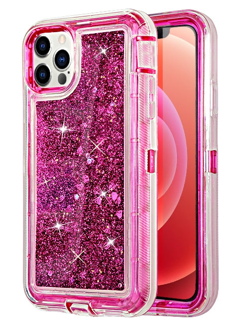 Transparent Floating Glitter Heavy Duty Case Compatible with Apple iPhone 11 Pro (5.8")