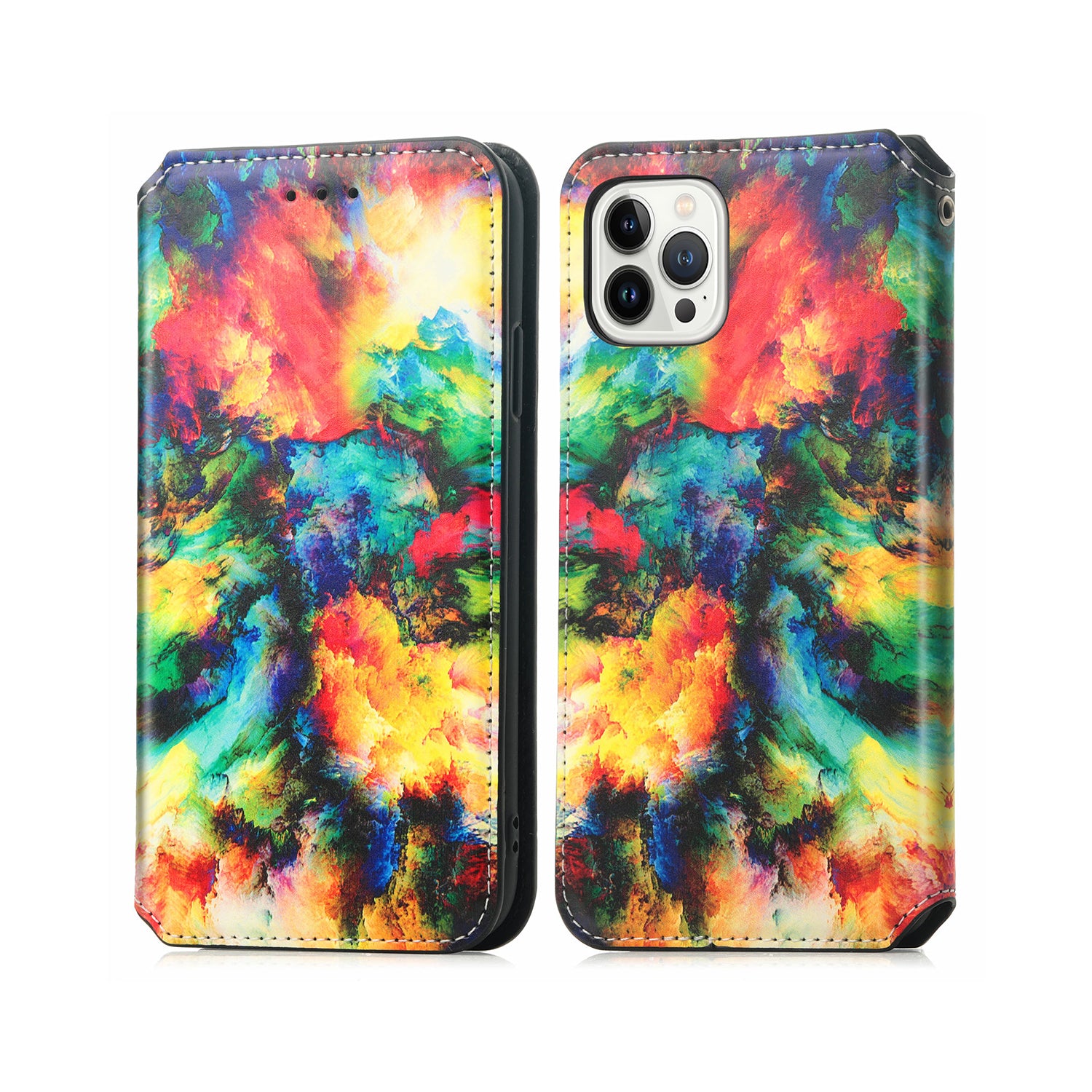 iPhone 12 Pro Max (6.7") Colorful magnetic suction fashion leather case