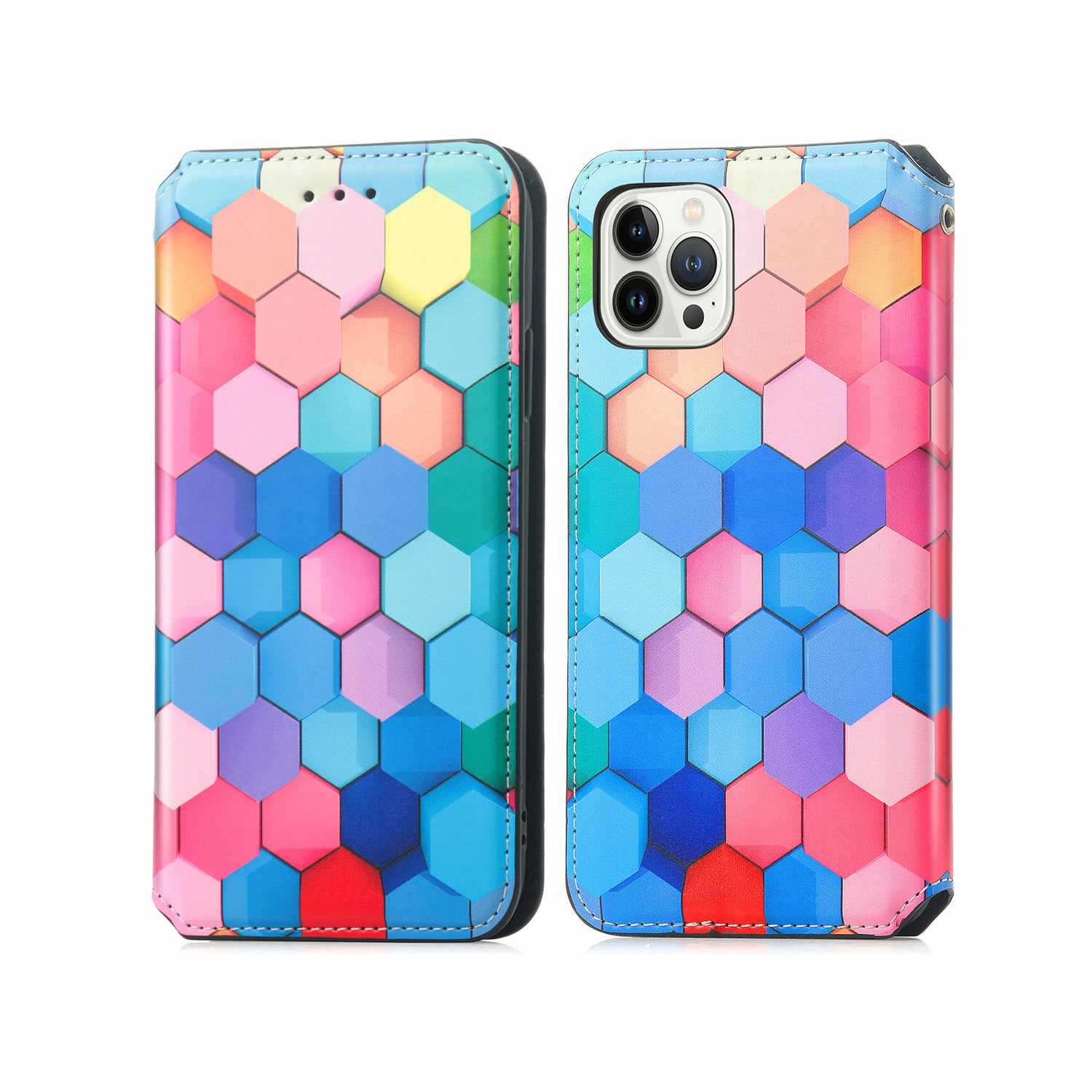 iPhone 12 Pro Max (6.7") Colorful magnetic suction fashion leather case