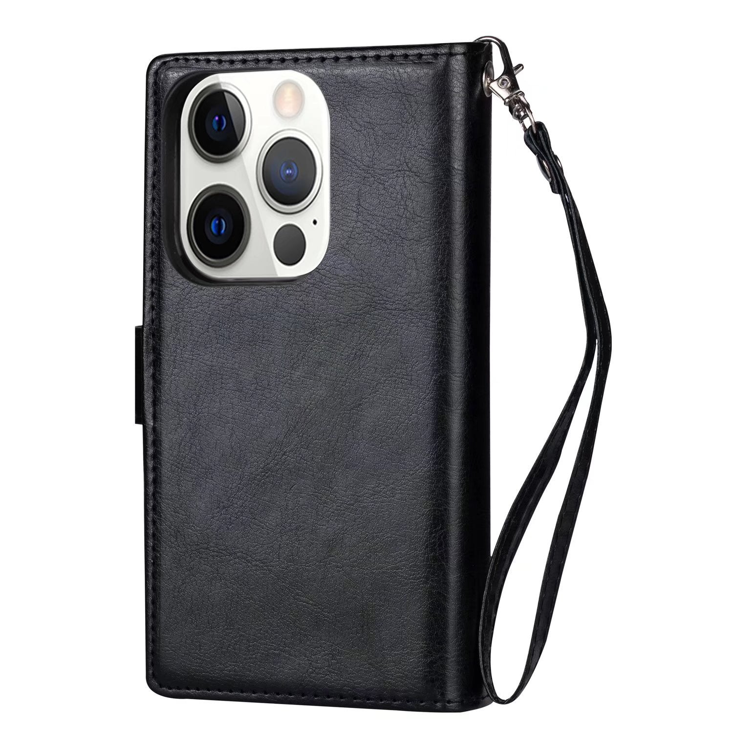iPhone 13 Pro 2 in 1 Leather Wallet Case With 9 Credit Card Slots and Removable Back Cover 