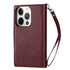 iPhone 13 Pro 2 in 1 Leather Wallet Case With 9 Credit Card Slots and Removable Back Cover 