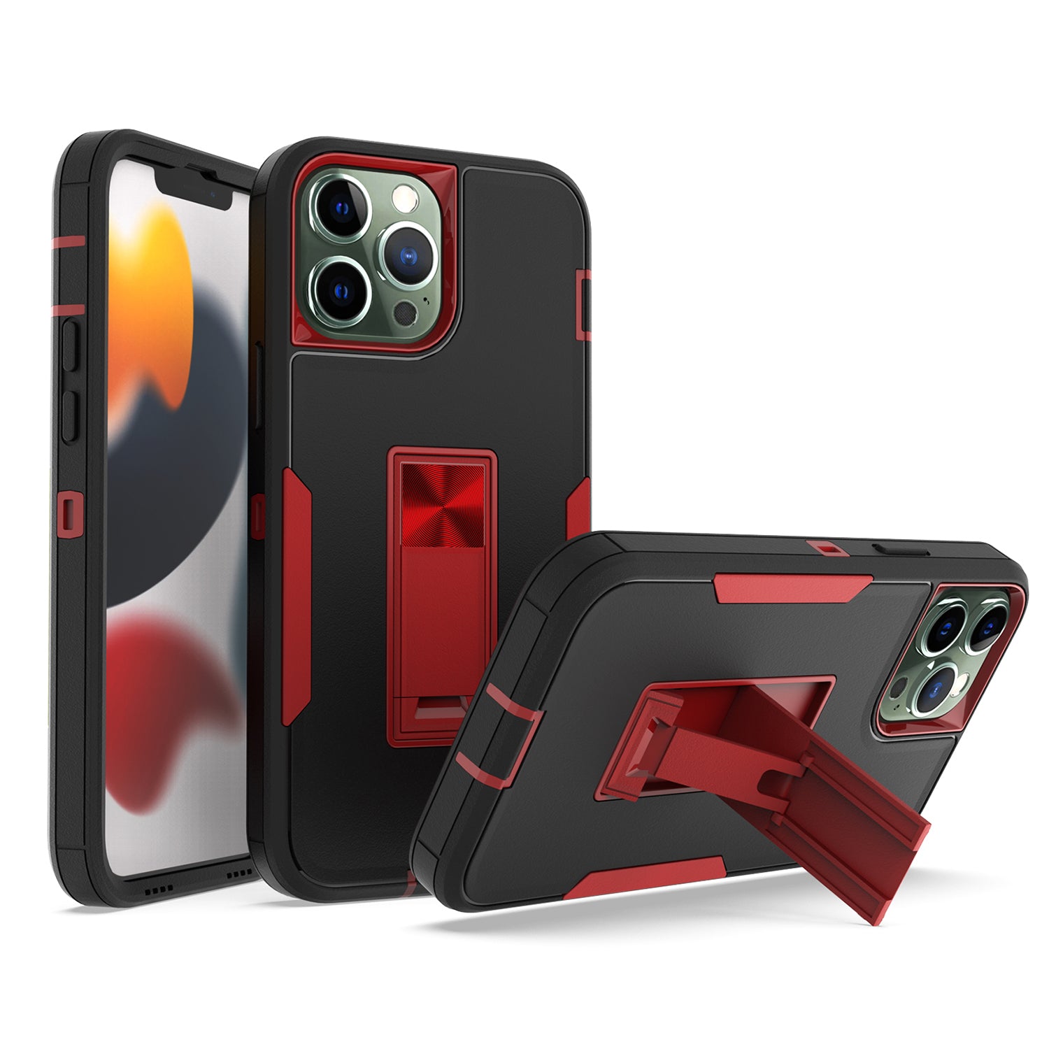 Kickstand fully protected heavy-duty shockproof case for iPhone  13 Pro Max