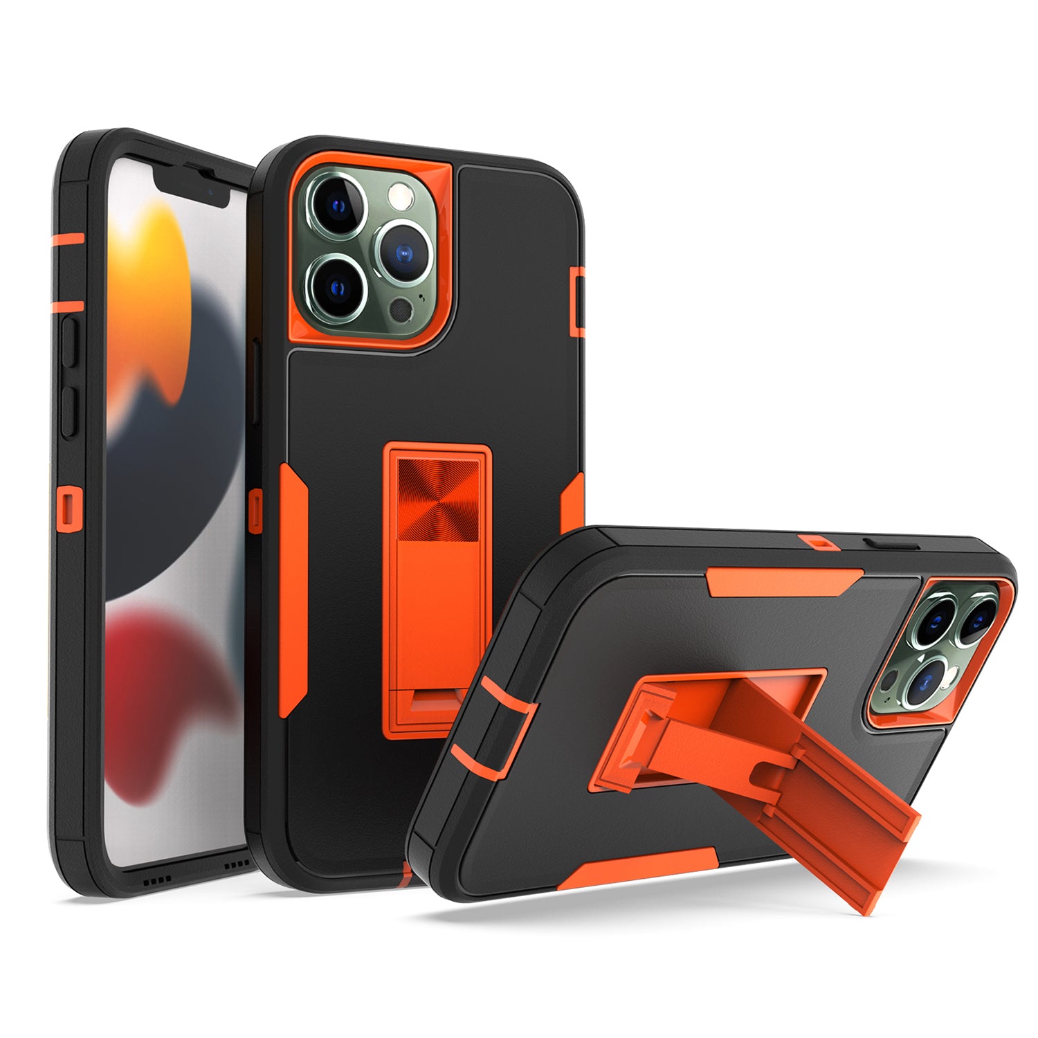 iPhone 12/12 Pro(6.1'') Kickstand fully protected heavy-duty shockproof case