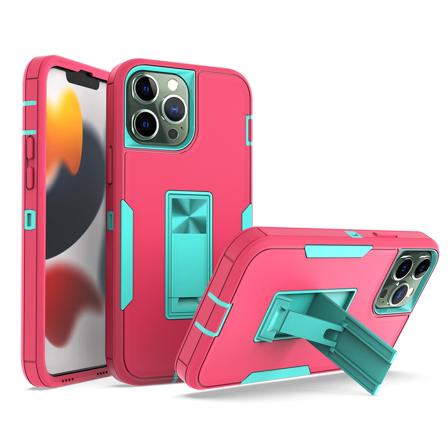 iPhone 12 Pro Max(6.7") Kickstand fully protected heavy-duty shockproof case