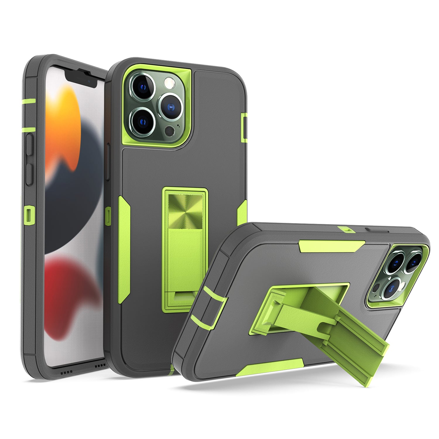 Kickstand fully protected heavy-duty shockproof case for iPhone  13 Pro Max