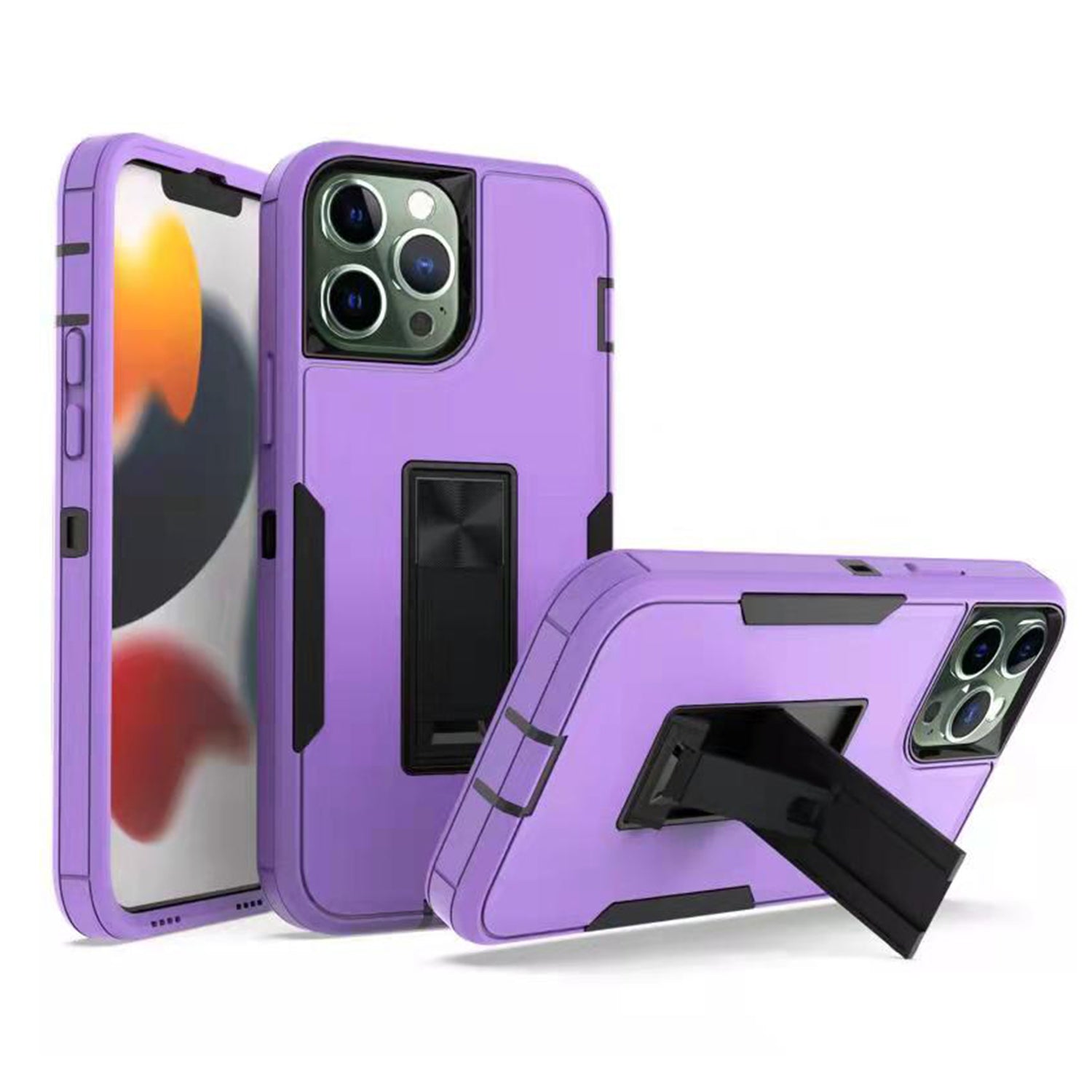 iPhone 12/12 Pro(6.1'') Kickstand fully protected heavy-duty shockproof case