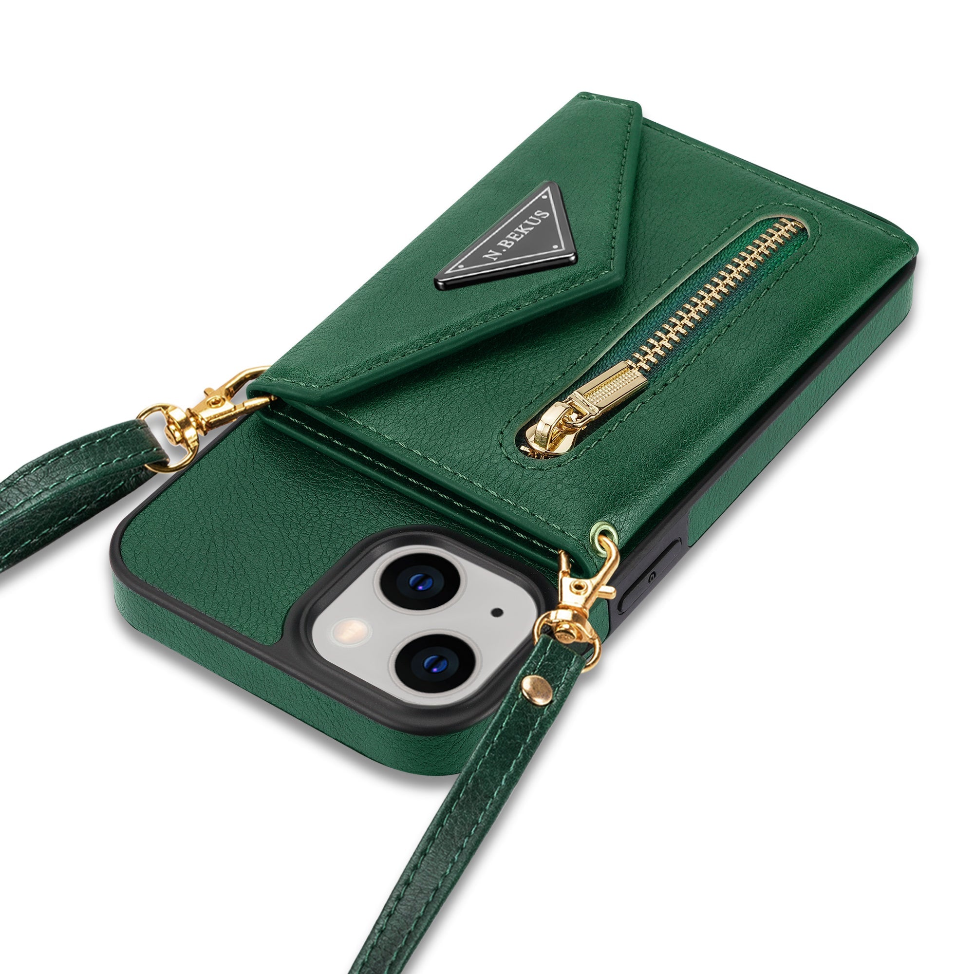 iPhone 14 Plus lanyard 2 in 1 Leather card bag case card slots