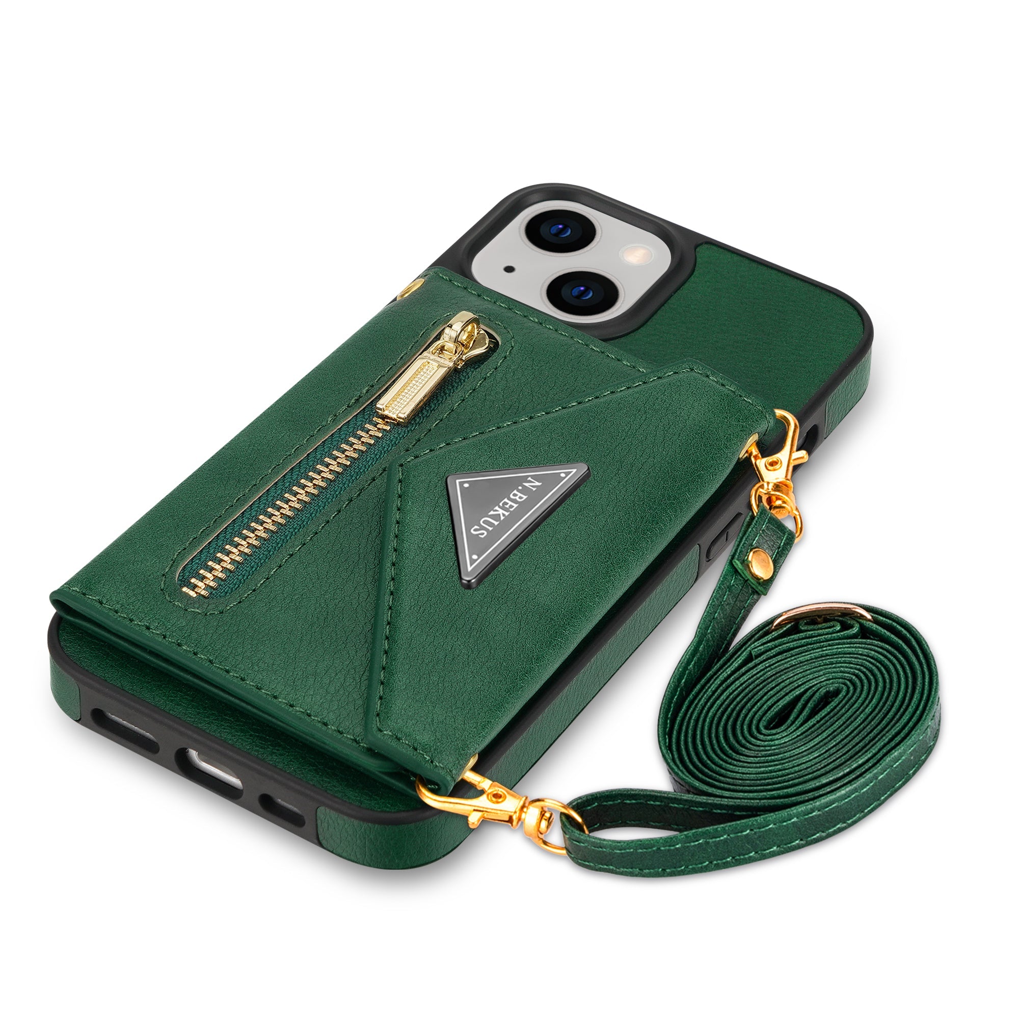 iPhone 14 Plus lanyard 2 in 1 Leather card bag case card slots