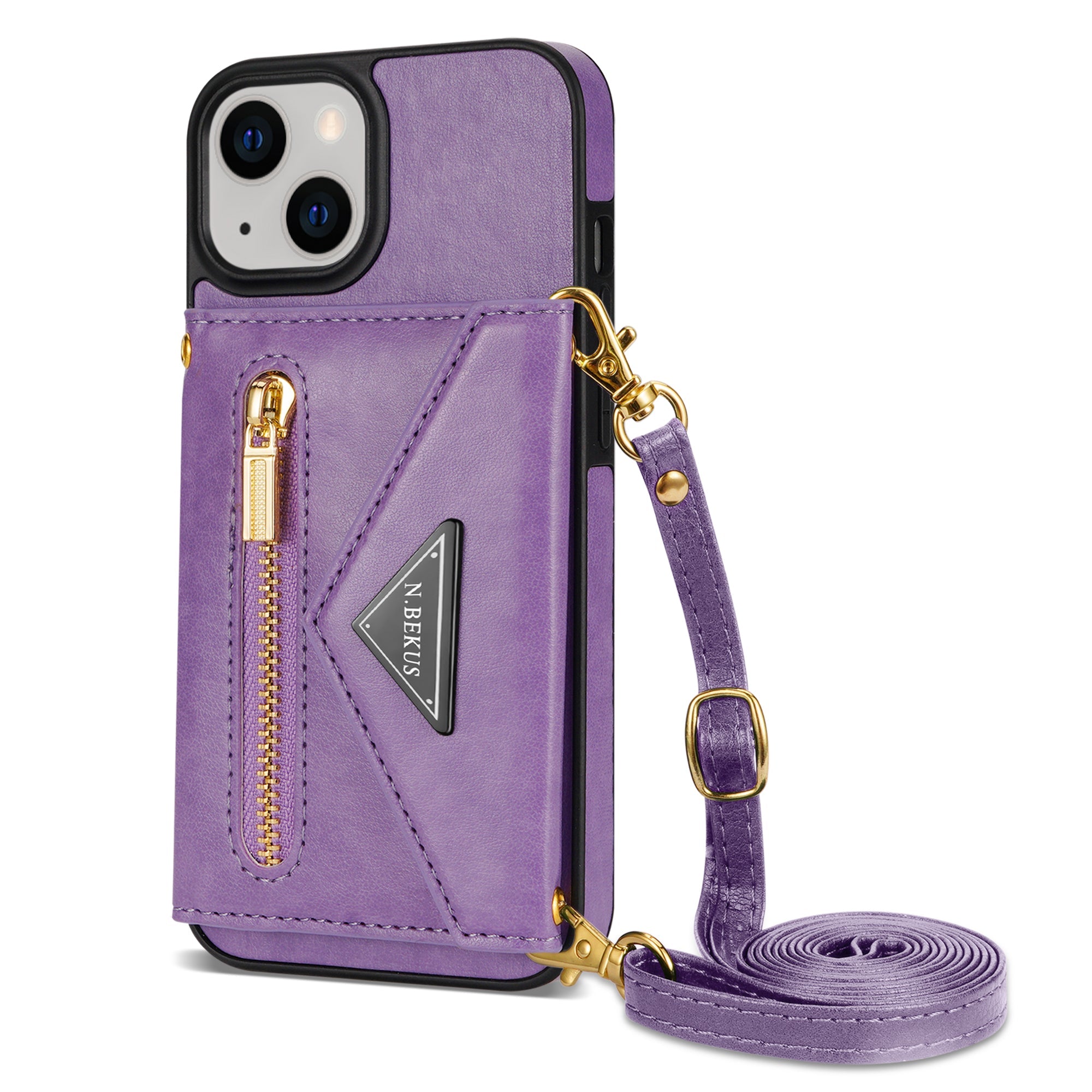 iPhone 14 Plus lanyard 2 in 1 Leather card bag case card slots