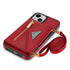 iPhone 14 Plus lanyard 2 in 1 Leather card bag case card slots