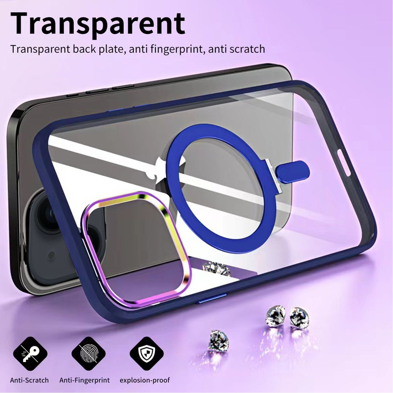 iPhone 14 Plus Bracket magnetic absorption colorful lens Case