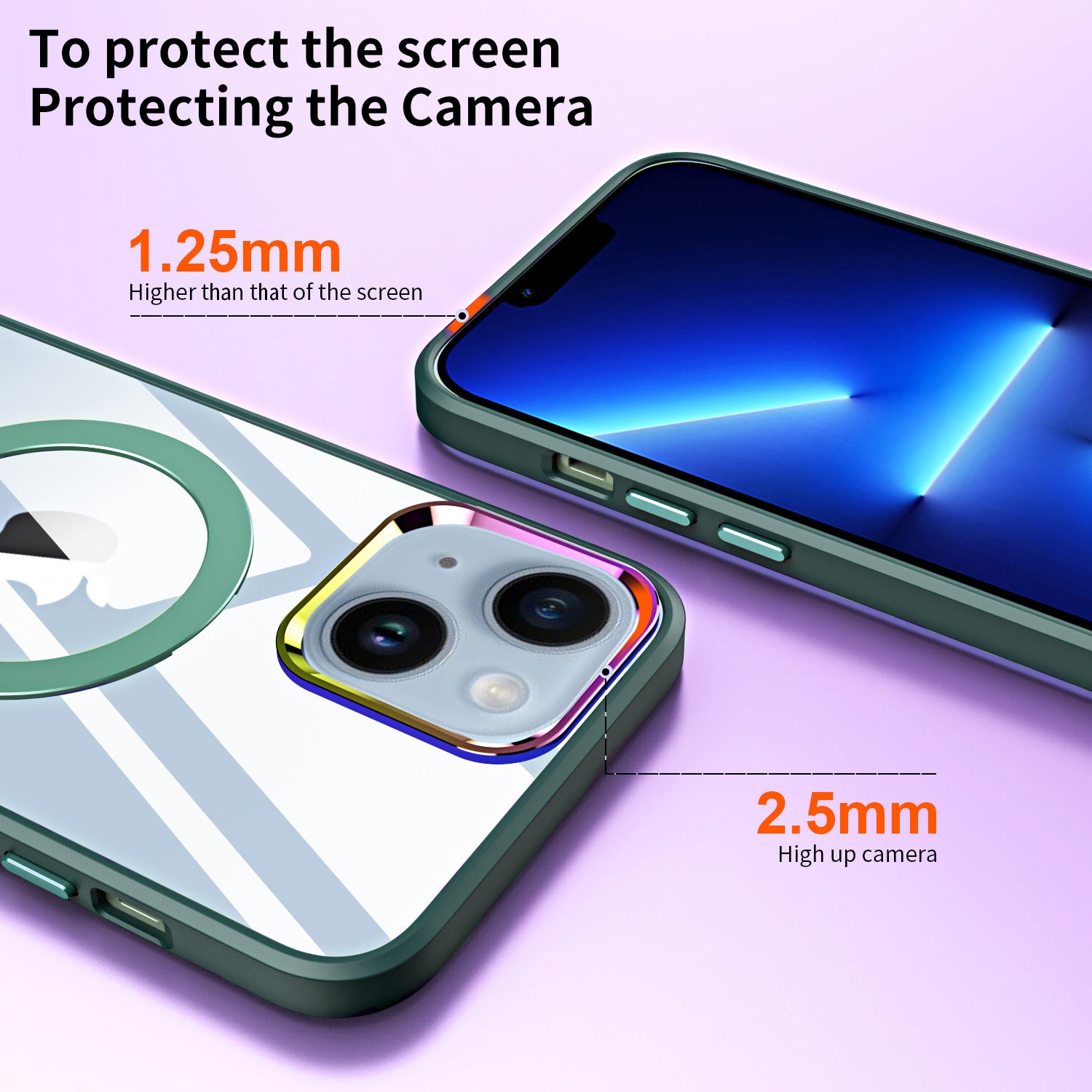 iPhone 14 Plus Bracket magnetic absorption colorful lens Case