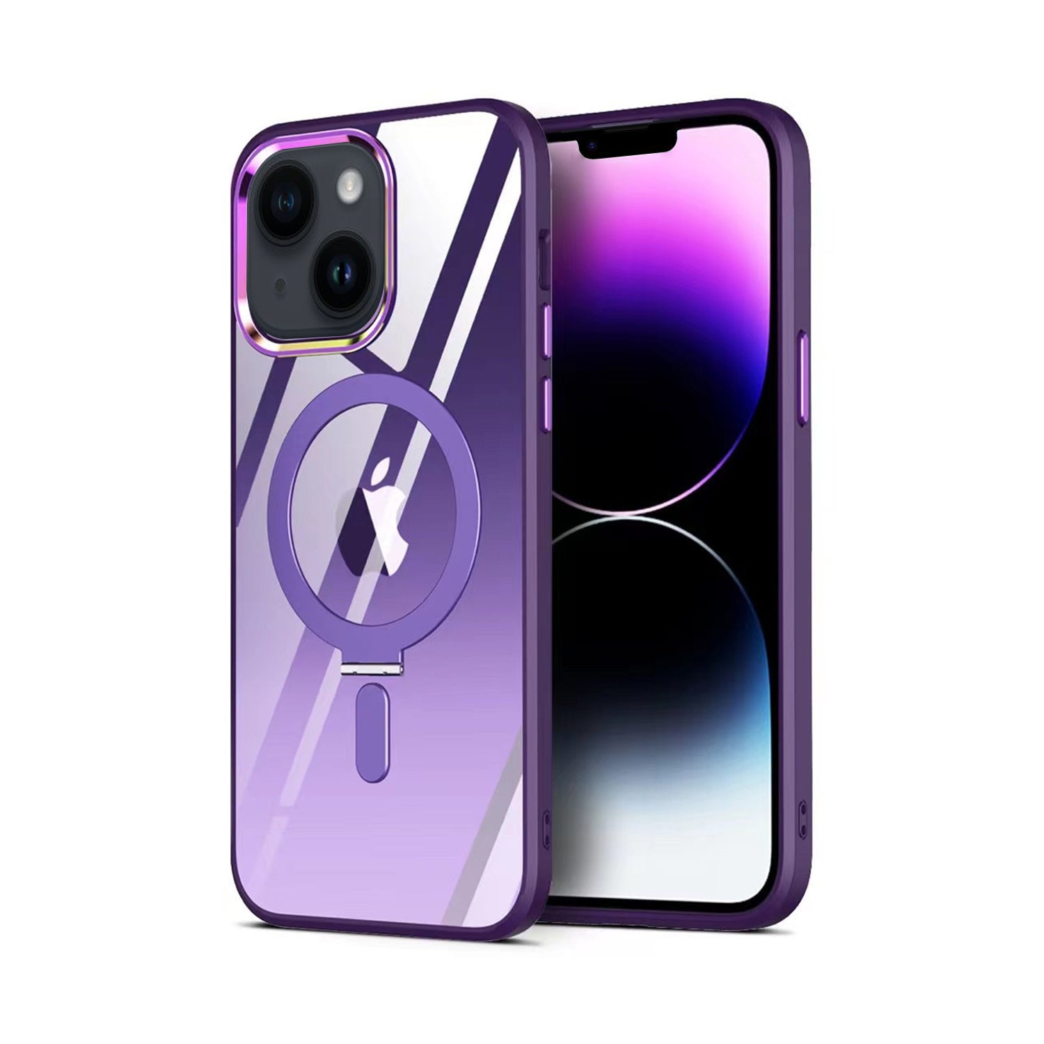 iPhone 14 Plus Bracket magnetic absorption colorful lens Case