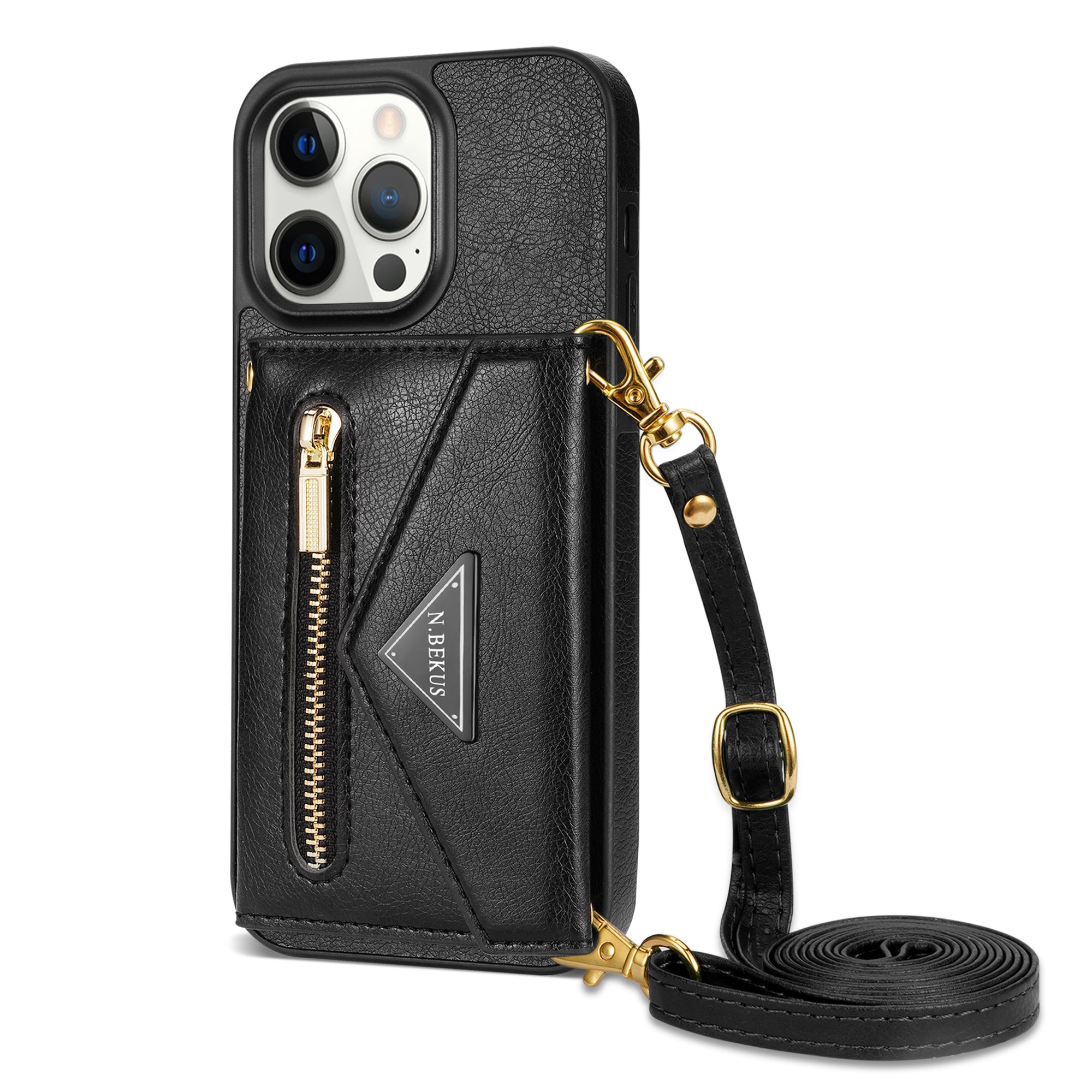 iPhone 14 Pro lanyard 2 in 1 Leather card bag case card slots