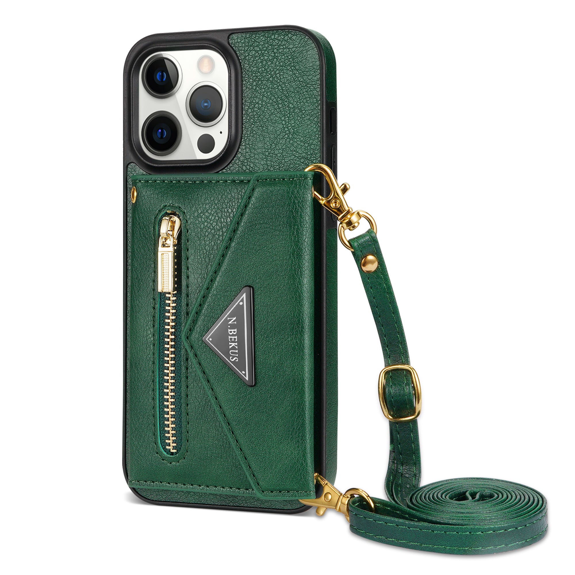 iPhone 14 Pro lanyard 2 in 1 Leather card bag case card slots