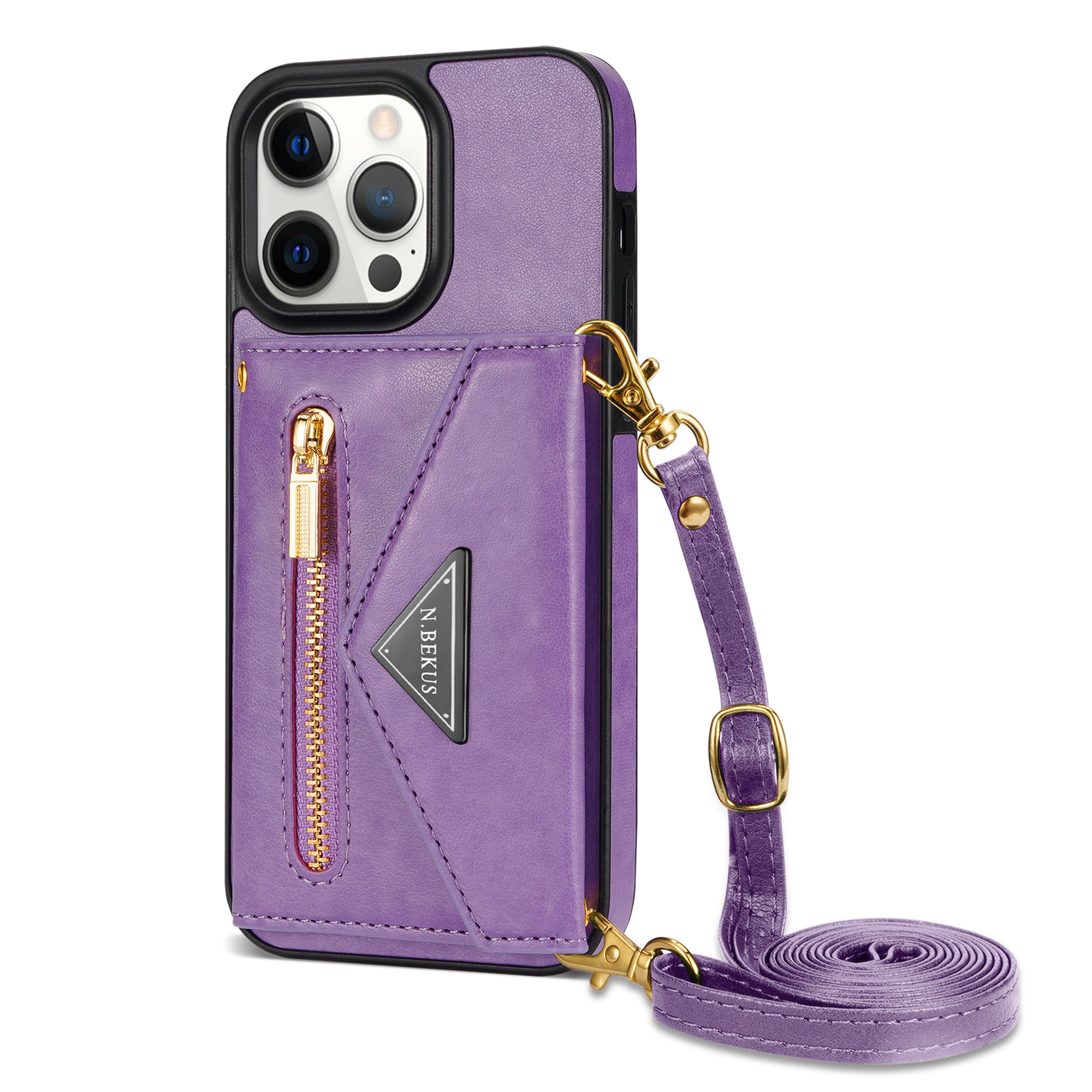 iPhone 14 Pro lanyard 2 in 1 Leather card bag case card slots