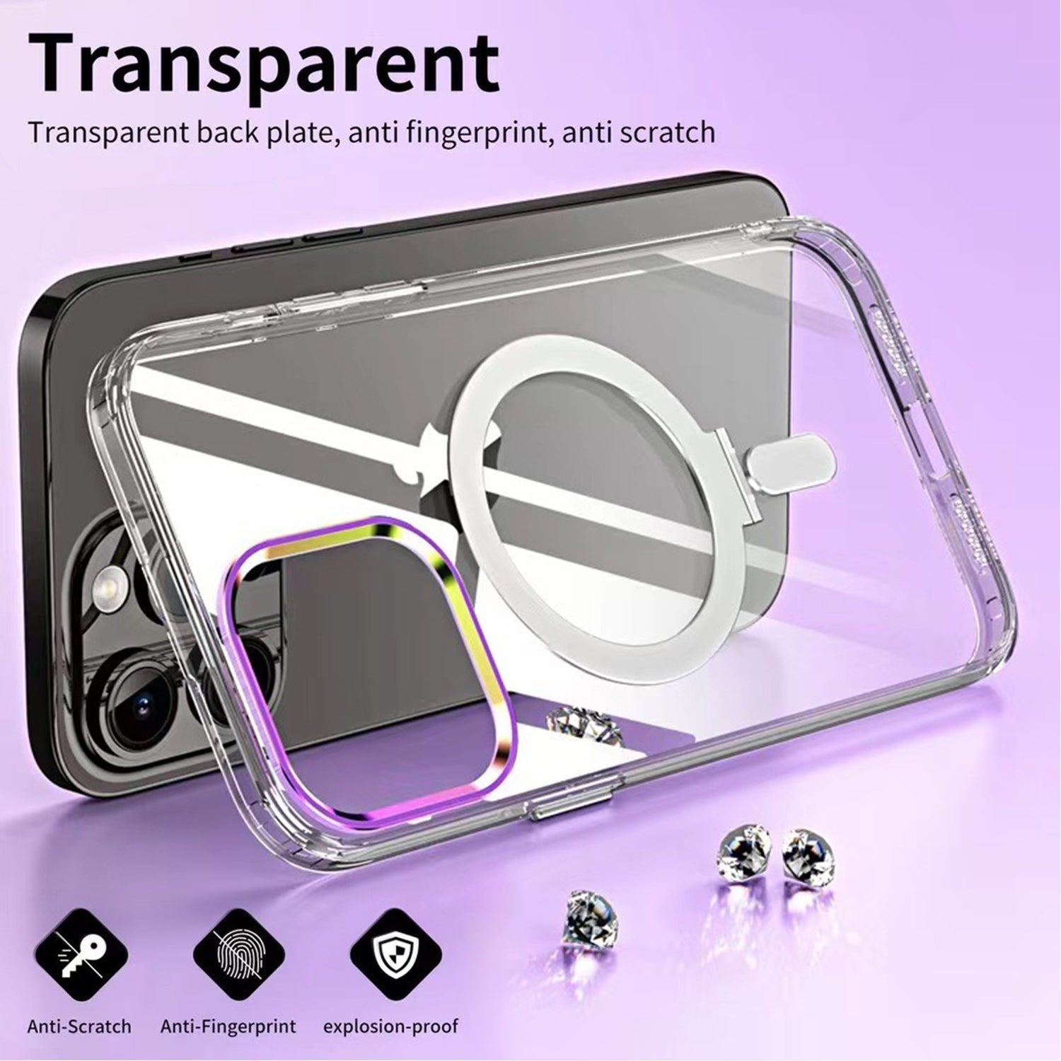 iPhone 14 Pro Bracket magnetic absorption colorful lens Case