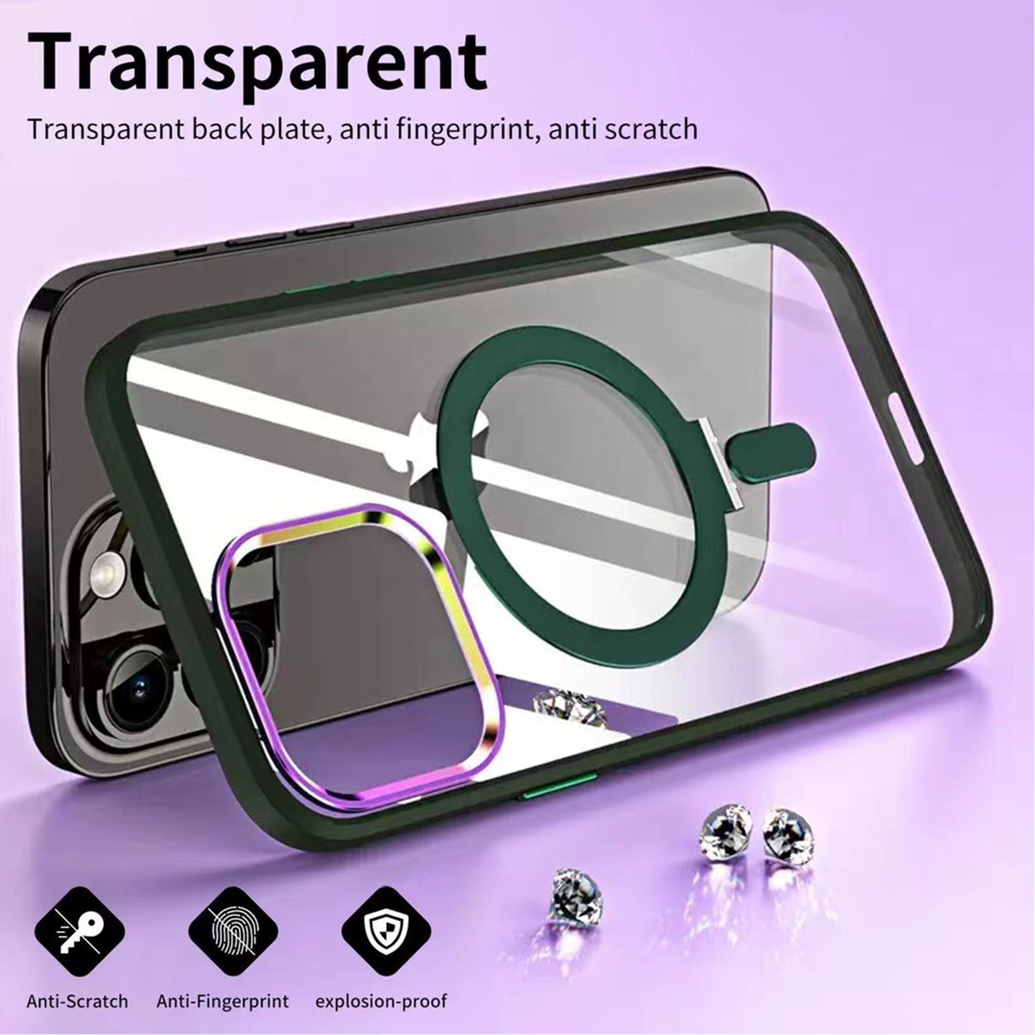 iPhone 14 Pro Bracket magnetic absorption colorful lens Case