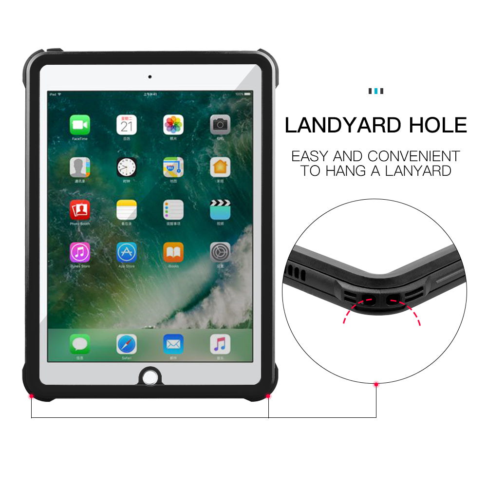 Apple iPad 5/6/iPad Air1/2/ 360 Full Protective Waterproof Case with Built-in Screen Fingerprint Protector