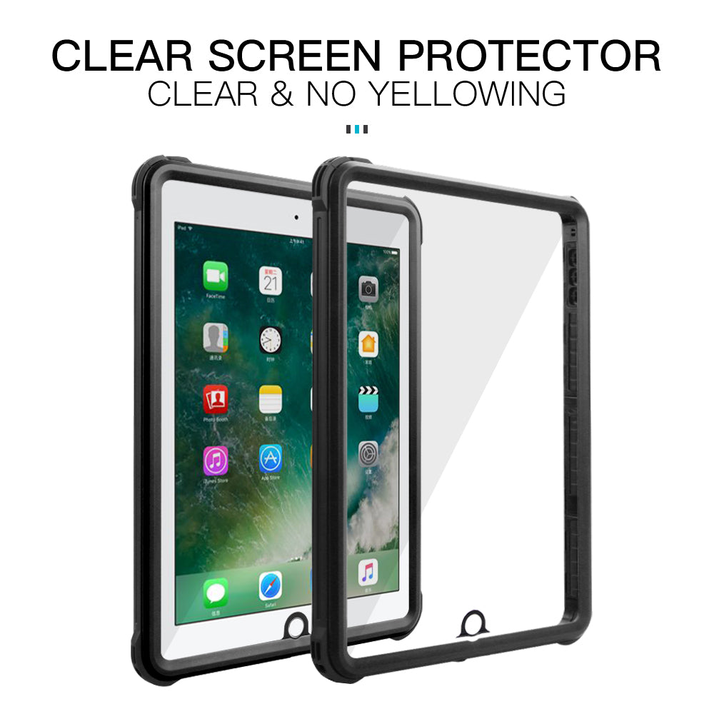 Apple iPad 5/6/iPad Air1/2/ 360 Full Protective Waterproof Case with Built-in Screen Fingerprint Protector