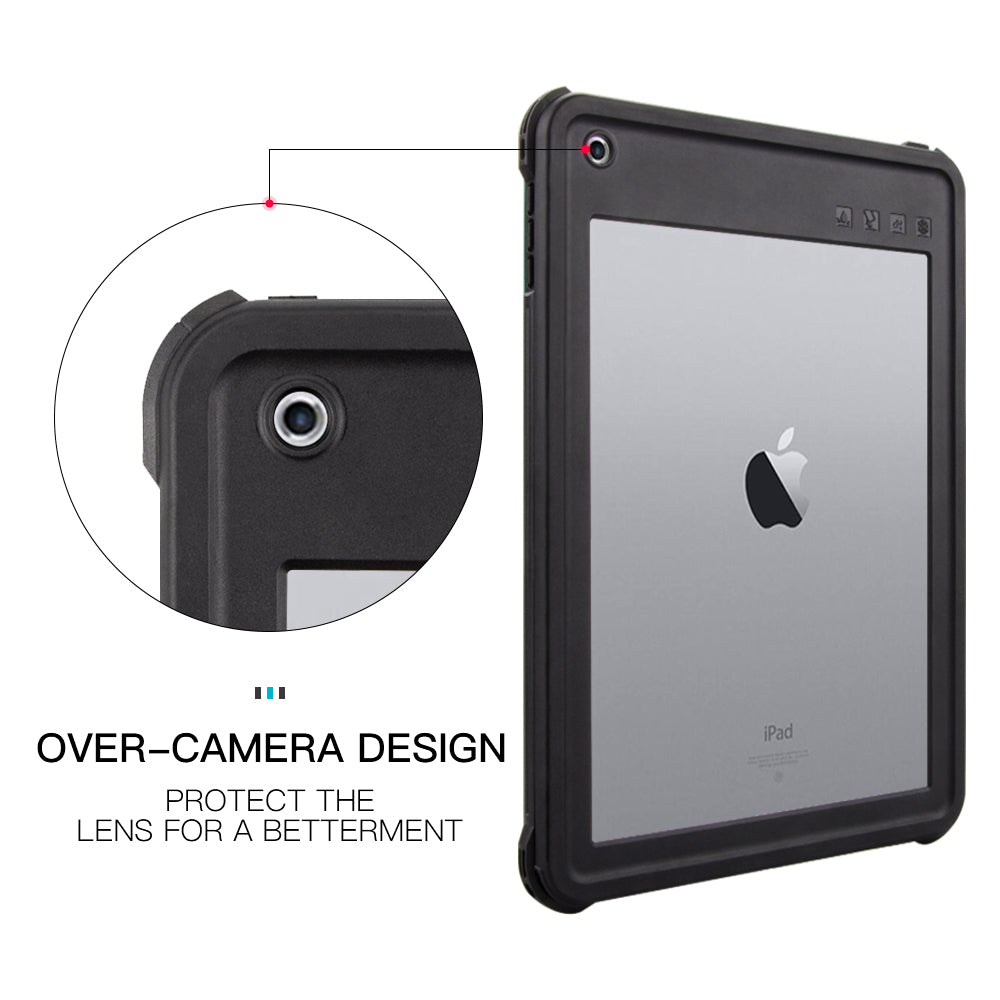 Apple iPad 5/6/iPad Air1/2/ 360 Full Protective Waterproof Case with Built-in Screen Fingerprint Protector