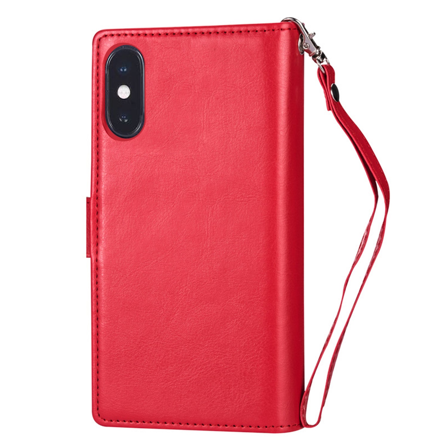 iPhone Xs Max (6.5") 2 in 1 Leather Wallet Case With 9 Credit Card Slots and Removable Back Cover 