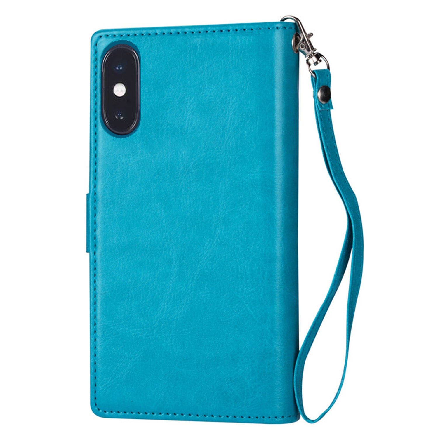 iPhone Xs Max (6.5") 2 in 1 Leather Wallet Case With 9 Credit Card Slots and Removable Back Cover 