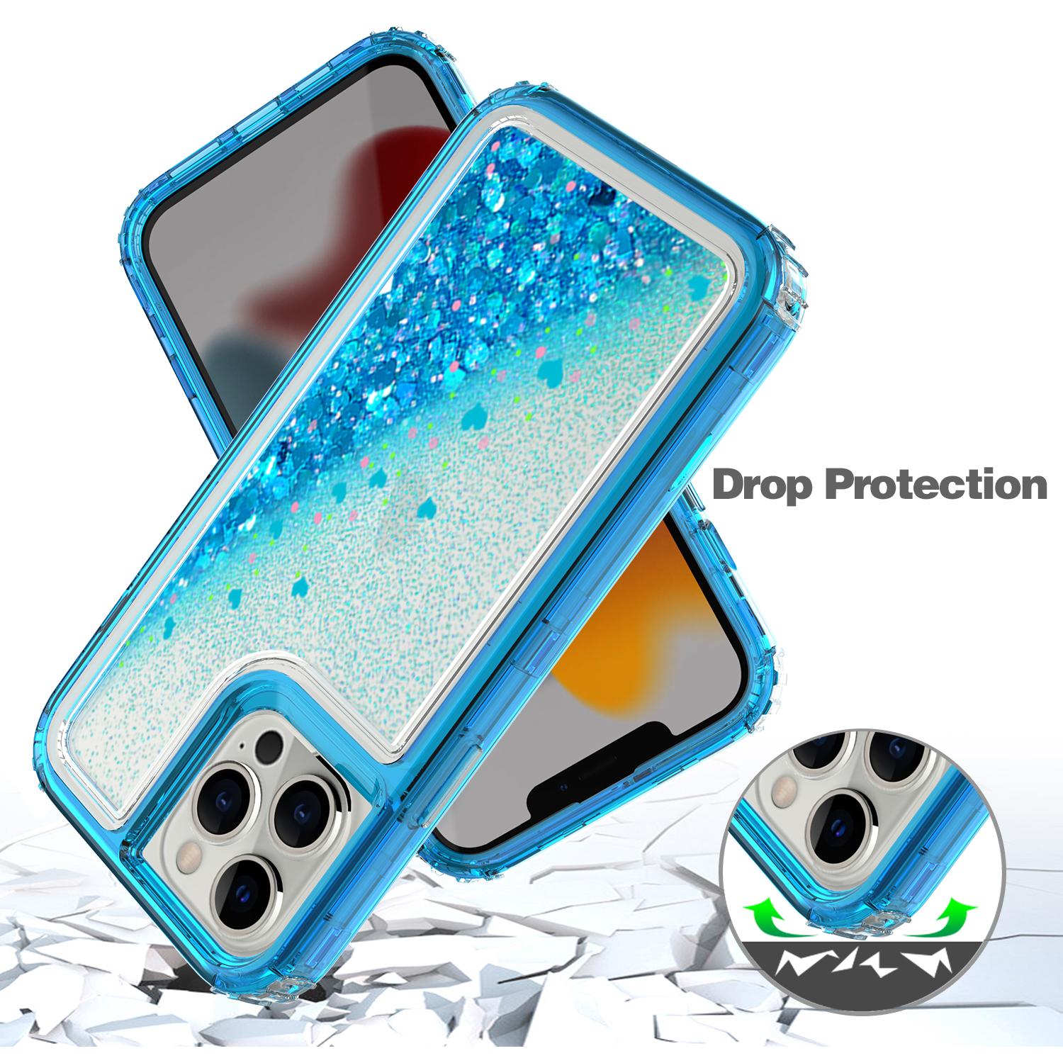 iPhone 13Pro Transparent four corner anti falling quicksand protective case