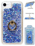 Floating Glitter Star Ring Phone Holder Case Compatible with Apple iPhone 8/7/6/SE2  - Blue