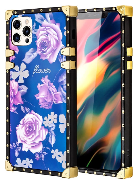 iPhone 12 Pro/12 (6.1") TPU Blue Light Effect Luxury Big Rose Fashion Case