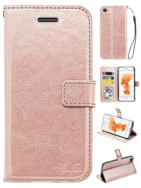 Real Plain Leather Wallet Case for Iphone 6 Plus(5.5in)