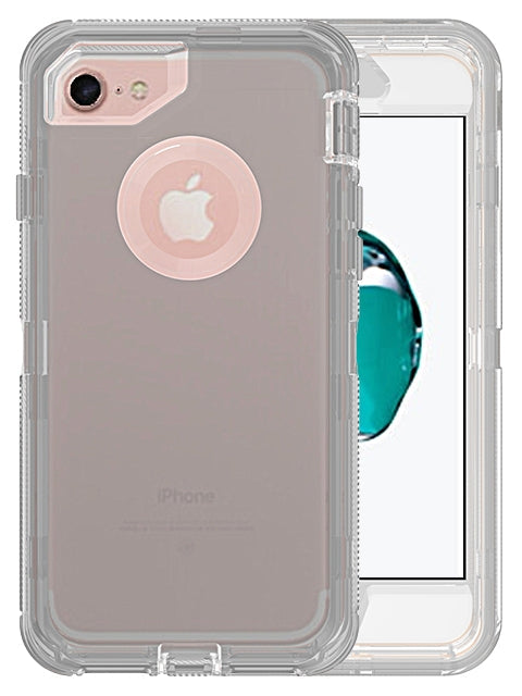 Transparent Full Protection Heavy Duty Case without Clip for Apple iPhone 8/7/6 - Gray