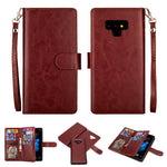 Samsung Note 9 2 in 1 Leather Wallet Case With 9 Credit Card Slots and Removable Back Cover