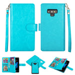 Samsung Note 9 2 in 1 Leather Wallet Case With 9 Credit Card Slots and Removable Back Cover