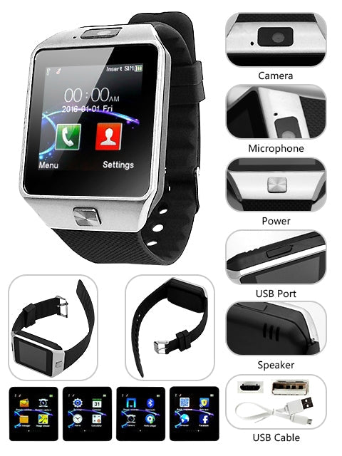 Smartwatch Touch Screen with Camera for iPhone and Androids Devices