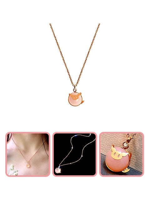 A Dozen of Pink Gold Necklace for Women and Girls  (X136)