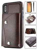 iPhone Xs Max (6.5") 2 in 1 Leather Wallet Case With 9 Credit Card Slots and Removable Back Cover 